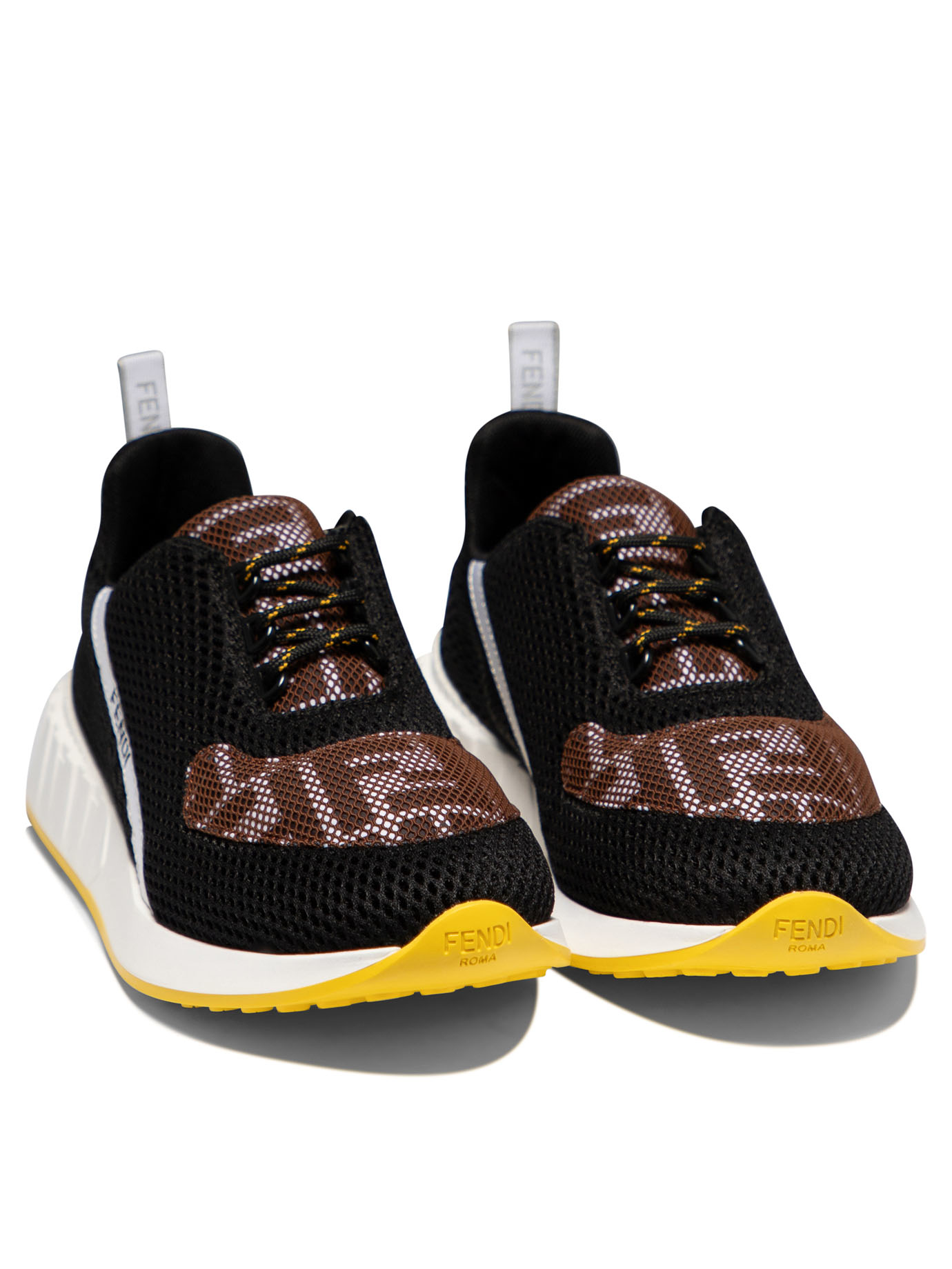 FENDI KIDS Black   Monogram sneakers